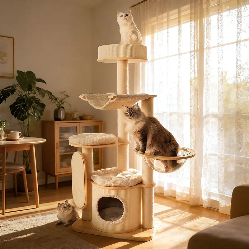 Grand arbre à chat d'escalade en bois – vue 6