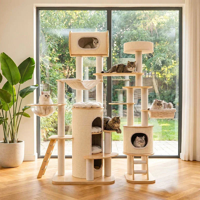 Grand arbre à chat d'escalade en bois – vue 3