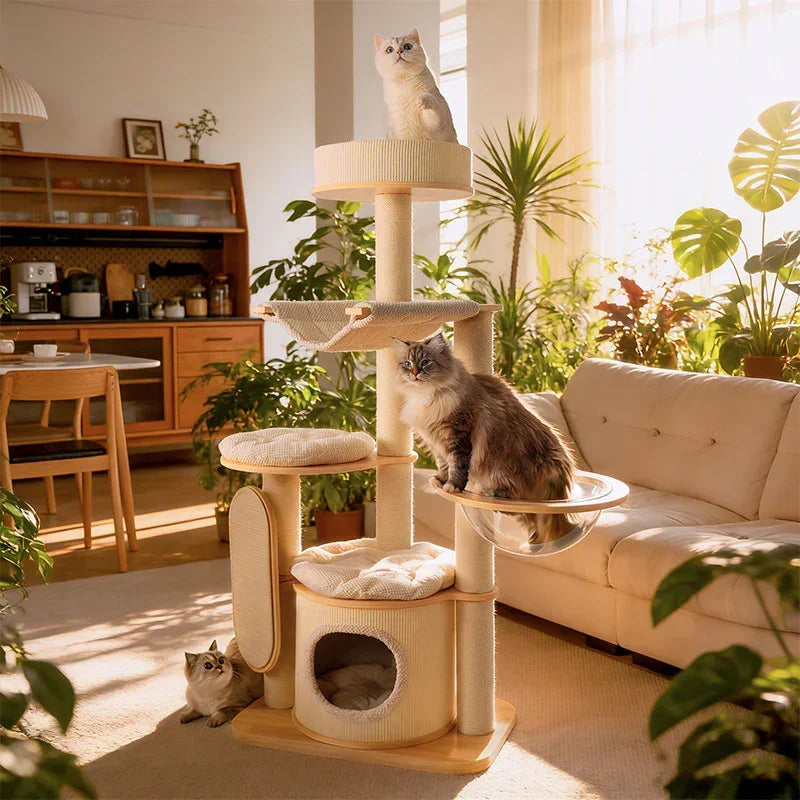 Grand arbre à chat d'escalade en bois – vue 4