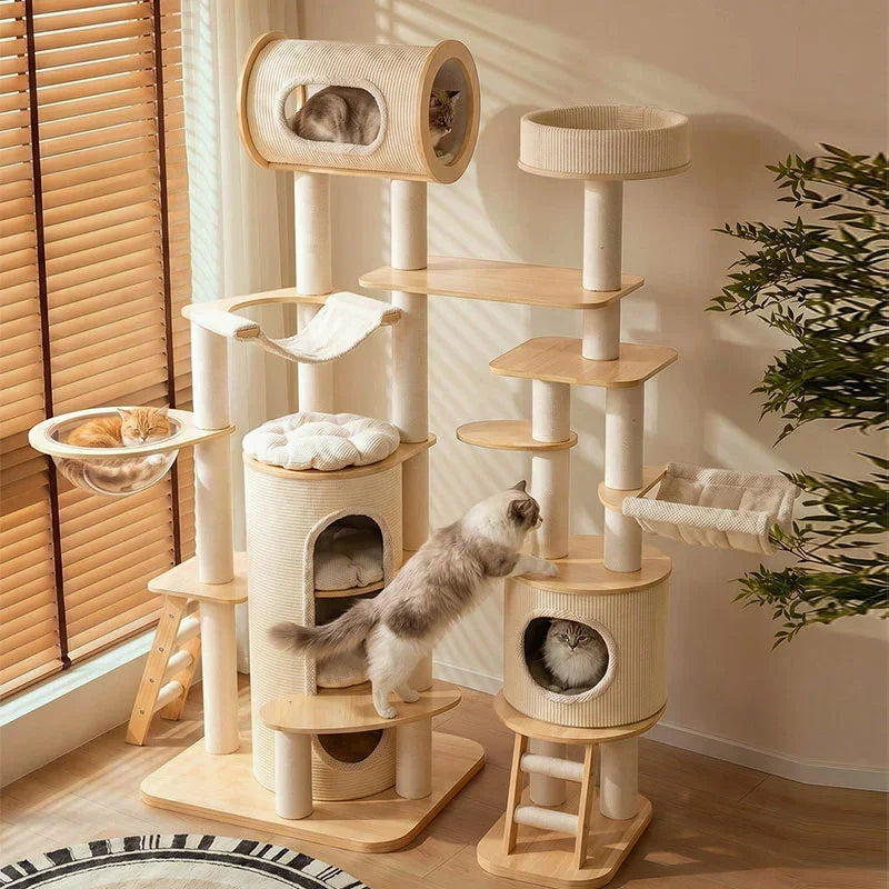 Grand arbre à chat d'escalade en bois – vue 2