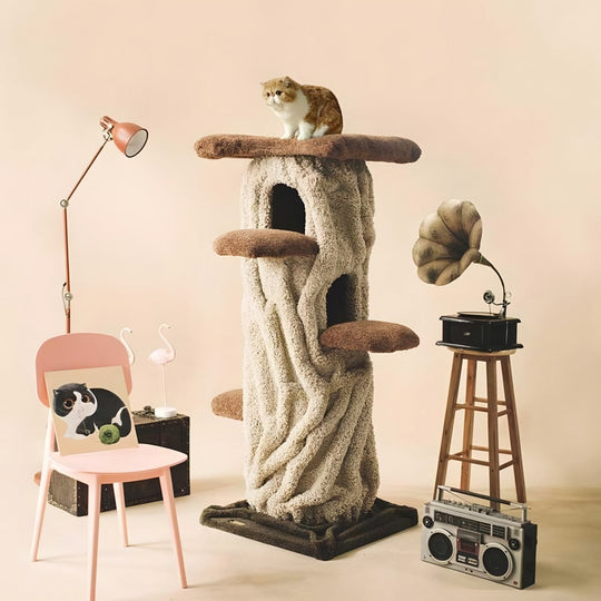 Maison de luxe pour chat, arbre d'escalade en 2 couleurs – vue 1