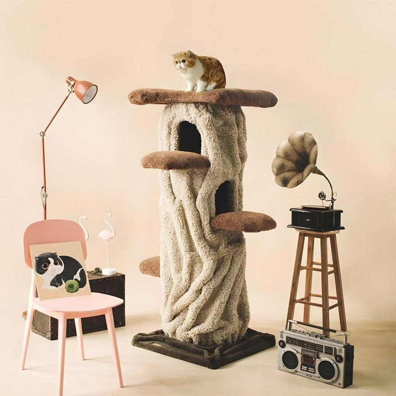 Maison de luxe pour chat, arbre d'escalade en 2 couleurs – vue 1