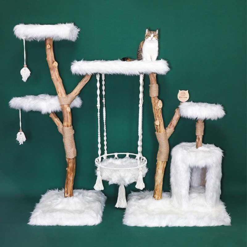 Arbre à chat berceau en bois massif, cadre d'escalade – vue 3